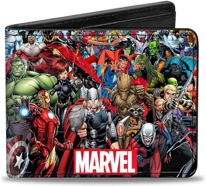 Buckle-Down Men's Bifold Wallet-Marvel Universe Heroes & Villains