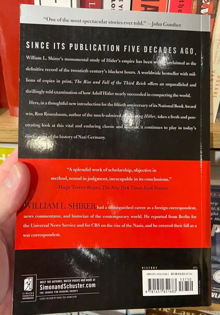 The Rise and Fall of the Third Reich - Back Cover